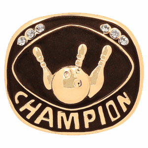 Gold Bowling Champion Ring Insert