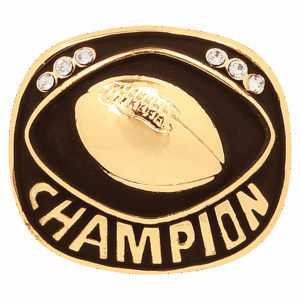 Gold Football Champion Ring Insert