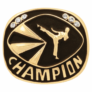 Gold Martial Arts Champion Ring Insert