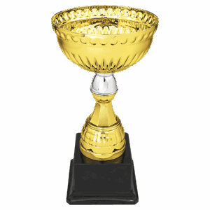 8 3/4" Gold & Silver Metal Cup with Plastic Stem and Base