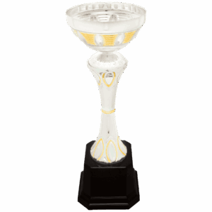 10 3/4" Completed Metal Cup Trophy on Plastic Base