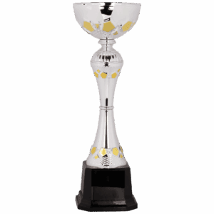 10 3/4" Completed Metal Cup Trophy on Plastic Base