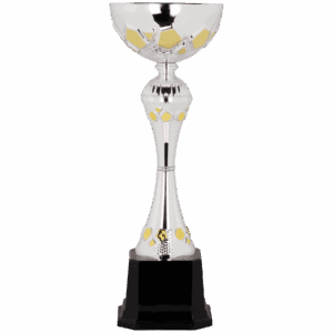 13 1/4" Completed Metal Cup Trophy on Plastic Base