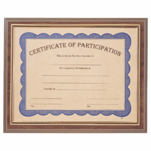 13" x 10 1/2" Cherry Finish Slide-in Plaque w/ 8 1/2" x 11" Frame