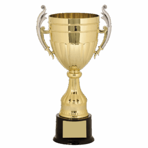 14 3/4" Gold/Silver Plastic Completed Cup Trophy