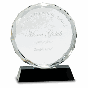 7" Round Facet Crystal on Pedestal Base