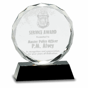 6" Round Facet Crystal on Pedestal Base