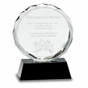 5" Round Facet Crystal on Pedestal Base