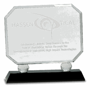 8" Rectangle Crystal on Pedestal Base
