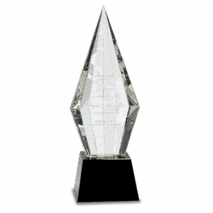 11" Obelisk Facet Crystal on Pedestal Base