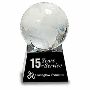 3" Crystal Globe on Black Base