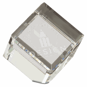 3 1/2" x 3 1/2" Crystal Cube