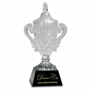12 3/4" Crystal Cup on Black Pedestal Base