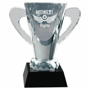 6 1/2" Crystal Cup on Black Pedestal Base