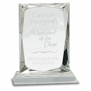 6 1/4" Crystal Rectangle on Clear Base
