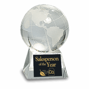 3 1/2" Crystal Globe on Clear Base