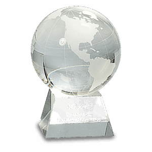 4 1/2" Crystal Globe on Clear Base