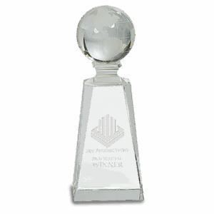 7 3/4" Crystal Globe on Clear Tower