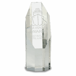 6" Clear Octagon Slant-Top Crystal Tower