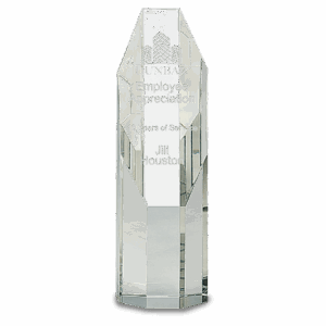 7 1/2" Clear Octagon Slant-Top Crystal Tower