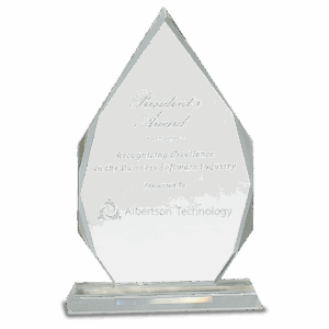 10 1/2" Crystal Diamond on Clear Pedestal Base