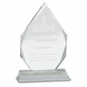 7" Diamond Crystal on Clear Pedestal Base
