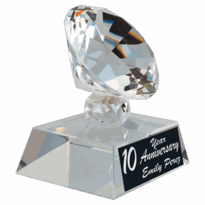 3 1/2" Crystal Diamond on Pedestal Base