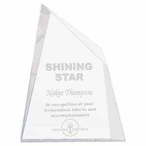 6" x 7 3/4" Crystal Facet Wedge