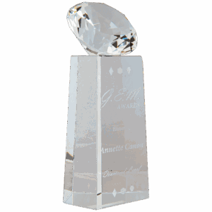 7 3/4" Crystal Diamond on Crystal Pedestal