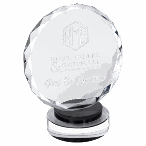7" Round Facet Crystal on Round Base