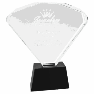 8 3/4" Crystal Fan with Black Base