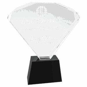 8" Crystal Fan with Black Base