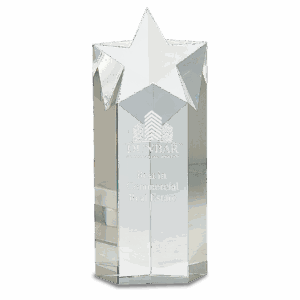 10" Clear Crystal Star Column