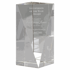 6" Crystal Triangle Front Pillar