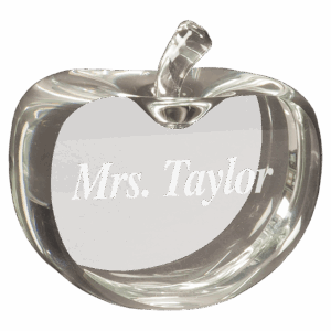 3 1/2" x 3 3/4" Flat Crystal Apple