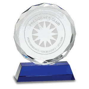 6" Round Facet Crystal on Pedestal Base