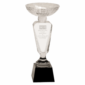 12" Clear Crystal Cup with Black Pedestal Base