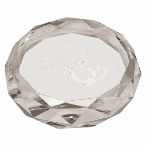3" Clear Round Crystal Paperweight
