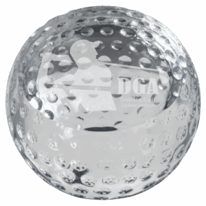 3 1/8" Crystal Golf Ball Paperweight