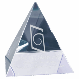 3 1/8" x 3 1/8" x 3 1/8" Crystal Pyramid