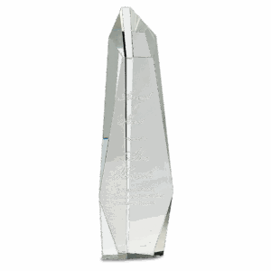 12" Clear Crystal Facet Slant-Top Tower