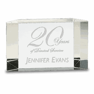 5" x 3" Clear Crystal Facet Block
