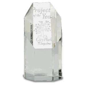 6 1/4" Clear Crystal Octagon Tower