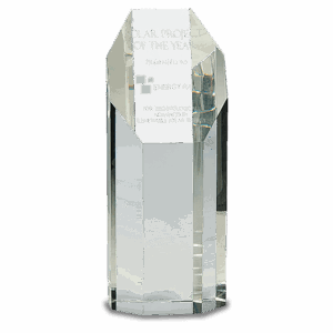 8" Clear Crystal Octagon Tower