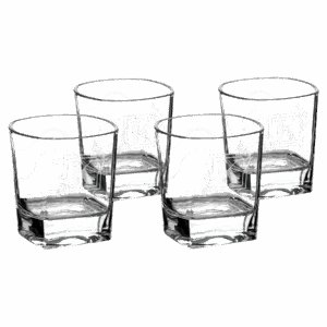 8 oz. Rectangle Rocks Glasses in a Gift Box (Same Glass as the DCG351 Decanter Set) Sold in Sets of 4, 6 Sets Per Case  (Gift Box has a White Sleeve)