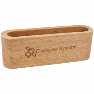 4 1/2" Beech Wood Business Card Holder