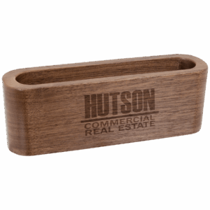 4 1/2" Walnut Wood Business Card Holder