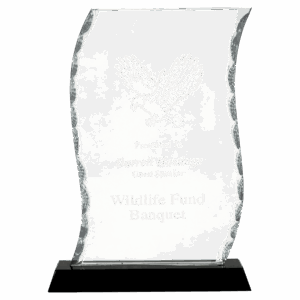 8 1/4" Scroll Facet Glass on Black Base