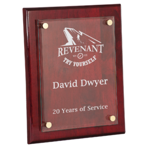 10 1/2" x 13" Piano Finish Floating Glass Plaque
