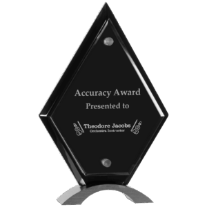 10" Diamond Black Piano Finish Floating Acrylic Standup